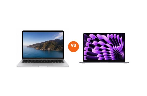 MacBook Air M1 vs MacBook Air M3 na bielom pozadí