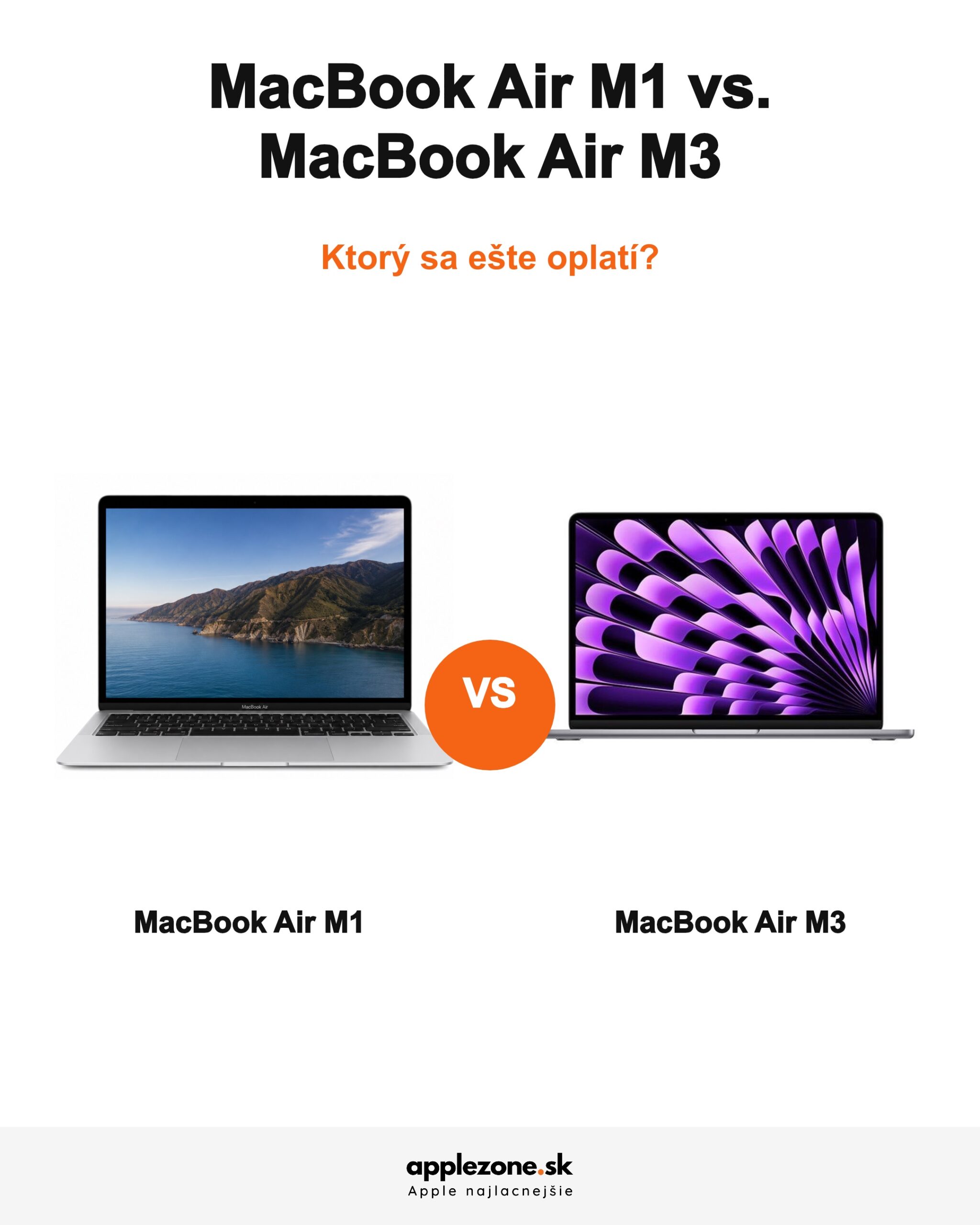 MacBook Air M1 vs M3 – porovnanie dizajnu a rozmerov