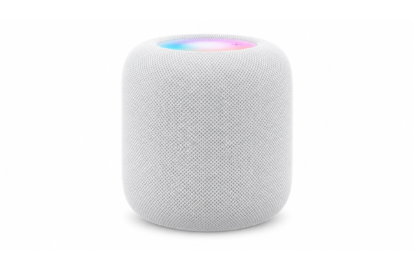 Biely HomePod pre inteligentnú domácnosť Apple