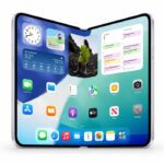 iPhone Ultra otvorený do širokého displeja na bielom pozadí