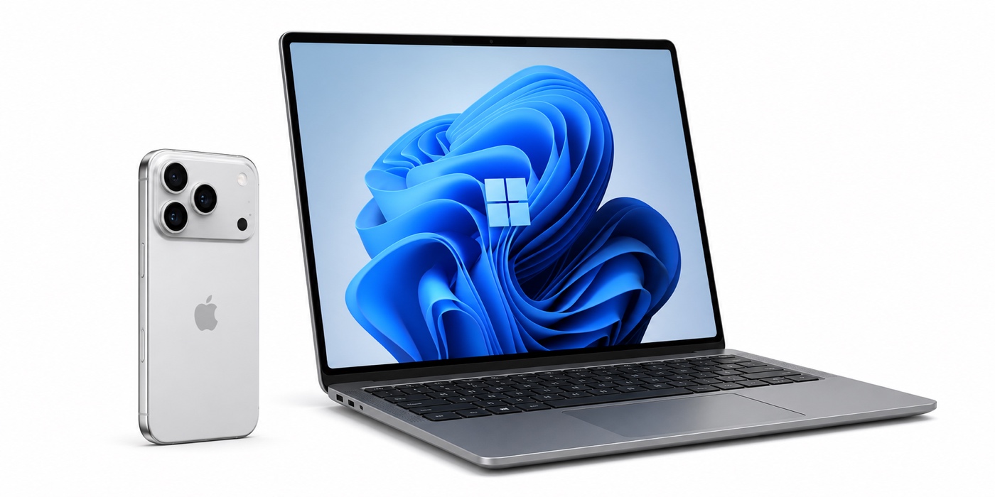 Kopírovanie medzi iPhonom a Windows na iPhone 17 Pro a notebooku