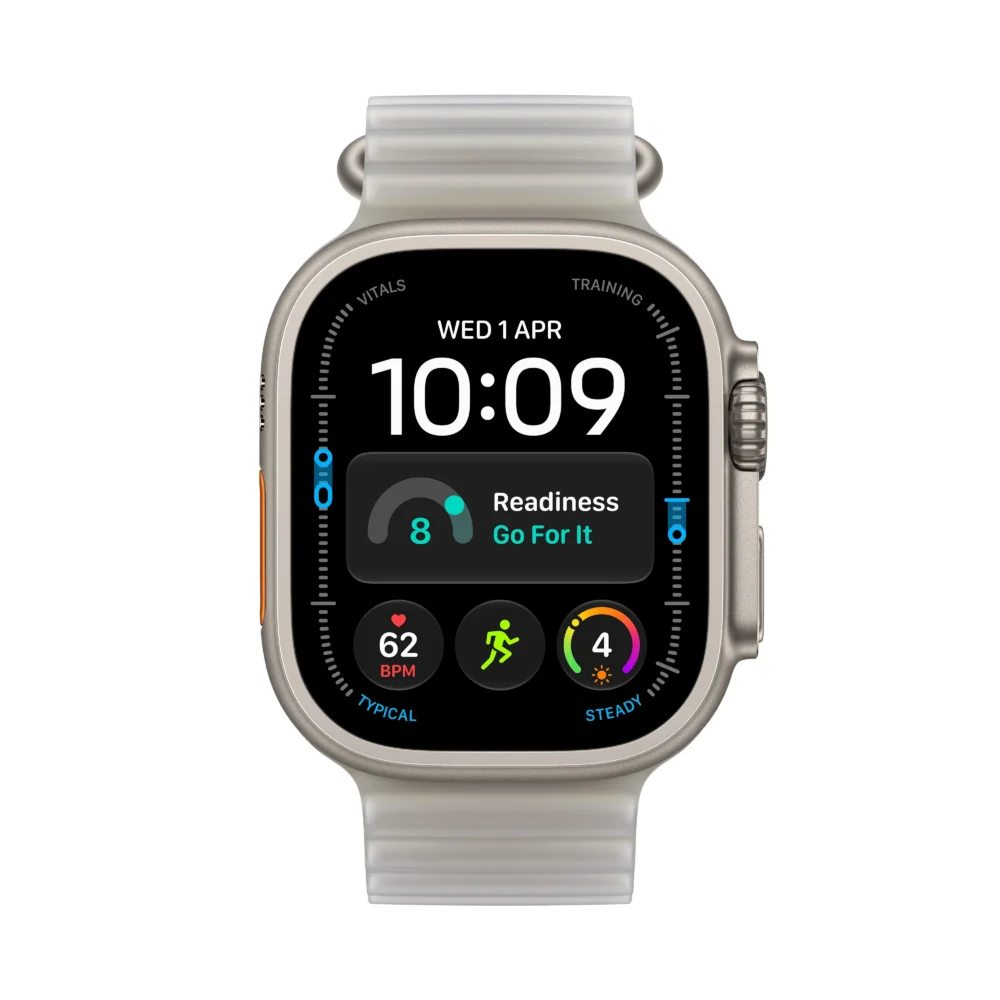 Apple Watch Ultra 4 Natural Titanium – predný pohľad