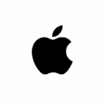 Čierne logo Apple na bielom pozadí k článku o odmene Johna Ternusa