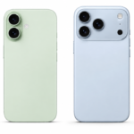 Aktuálny iPhone a koncept iPhonu 18 Pro vedľa seba na bielom pozadí