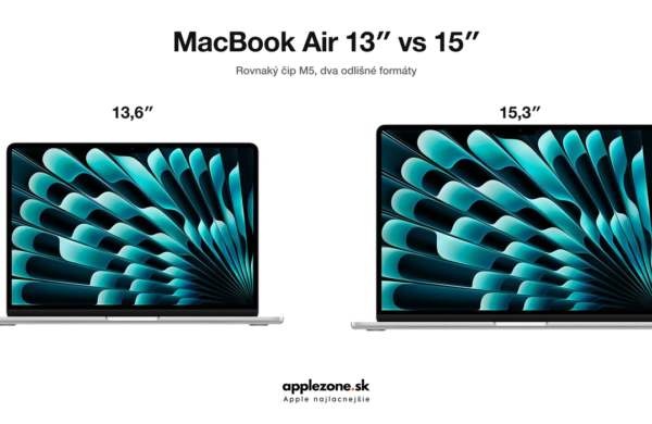 MacBook Air 13 vs 15 s čipom M5 na bielom pozadí