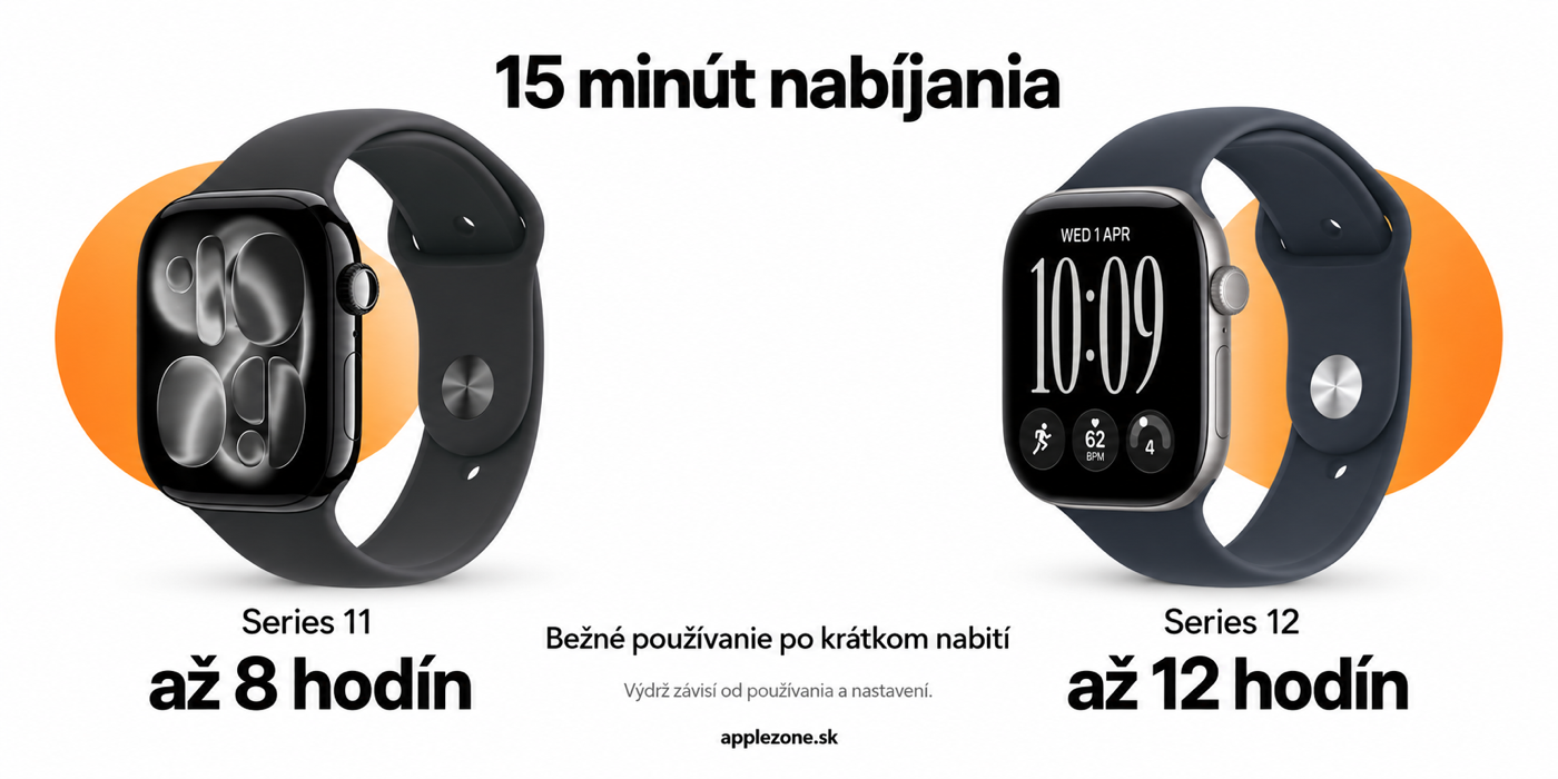 Apple Watch Series 11 vs Series 12: výdrž po krátkom nabíjaní