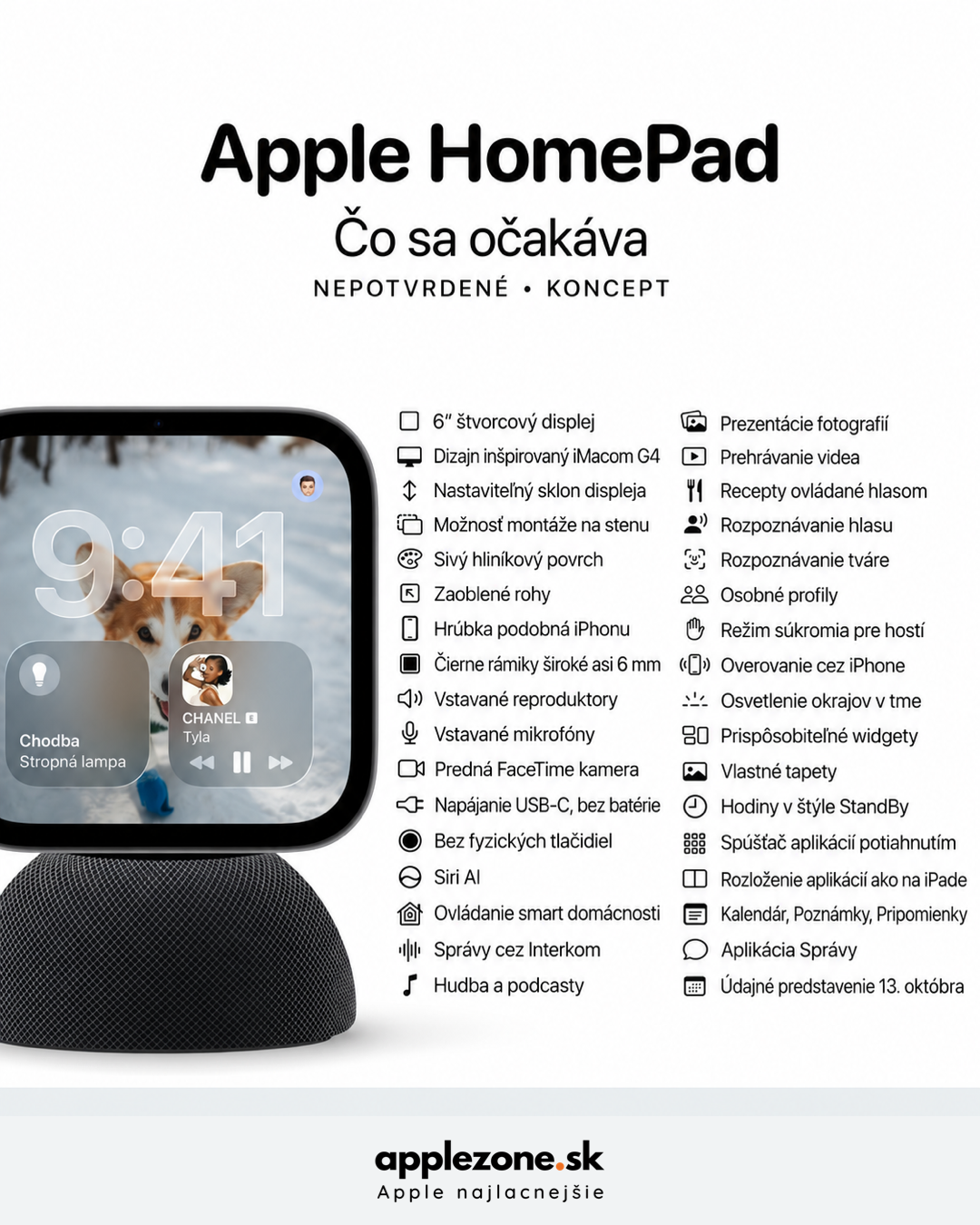 funkcie HomePadu – grafický prehľad applezone.sk