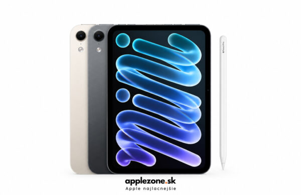 iPad mini A20 Pro v polnočnej a hviezdnej bielej farbe