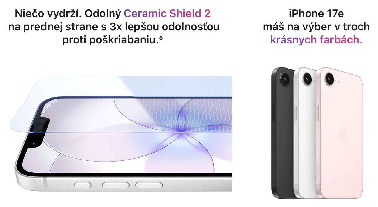 Ceramic Shield 2 na prednej strane a tri farby telefónu